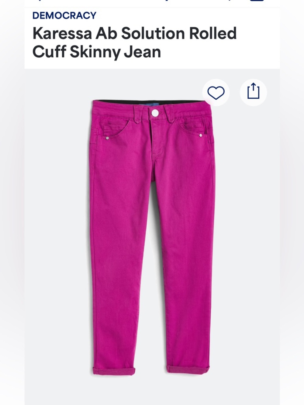 Democracy Karessa Ab Solution Rolled Cuff Skinny Jean